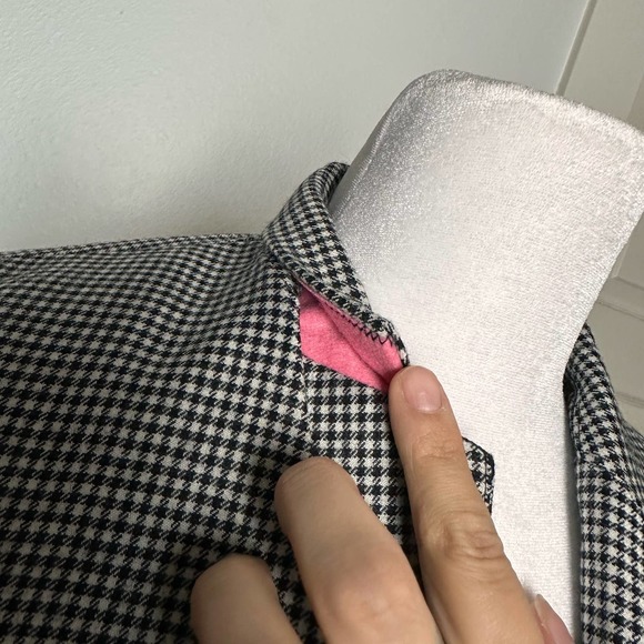 Talbots Gray White Black Houndstooth Blazer Wool Blend sz 6P - Picture 5 of 8